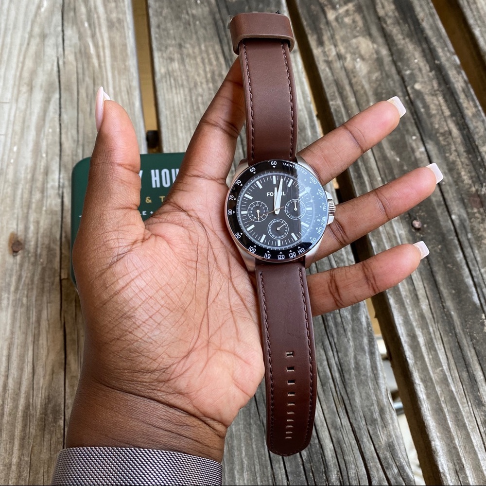 Men’s Fossil Neale Leather Watch NEW